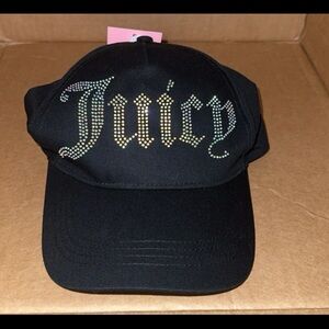 Juicy Couture Black Cap with Rhinestone Logo new Y2K
